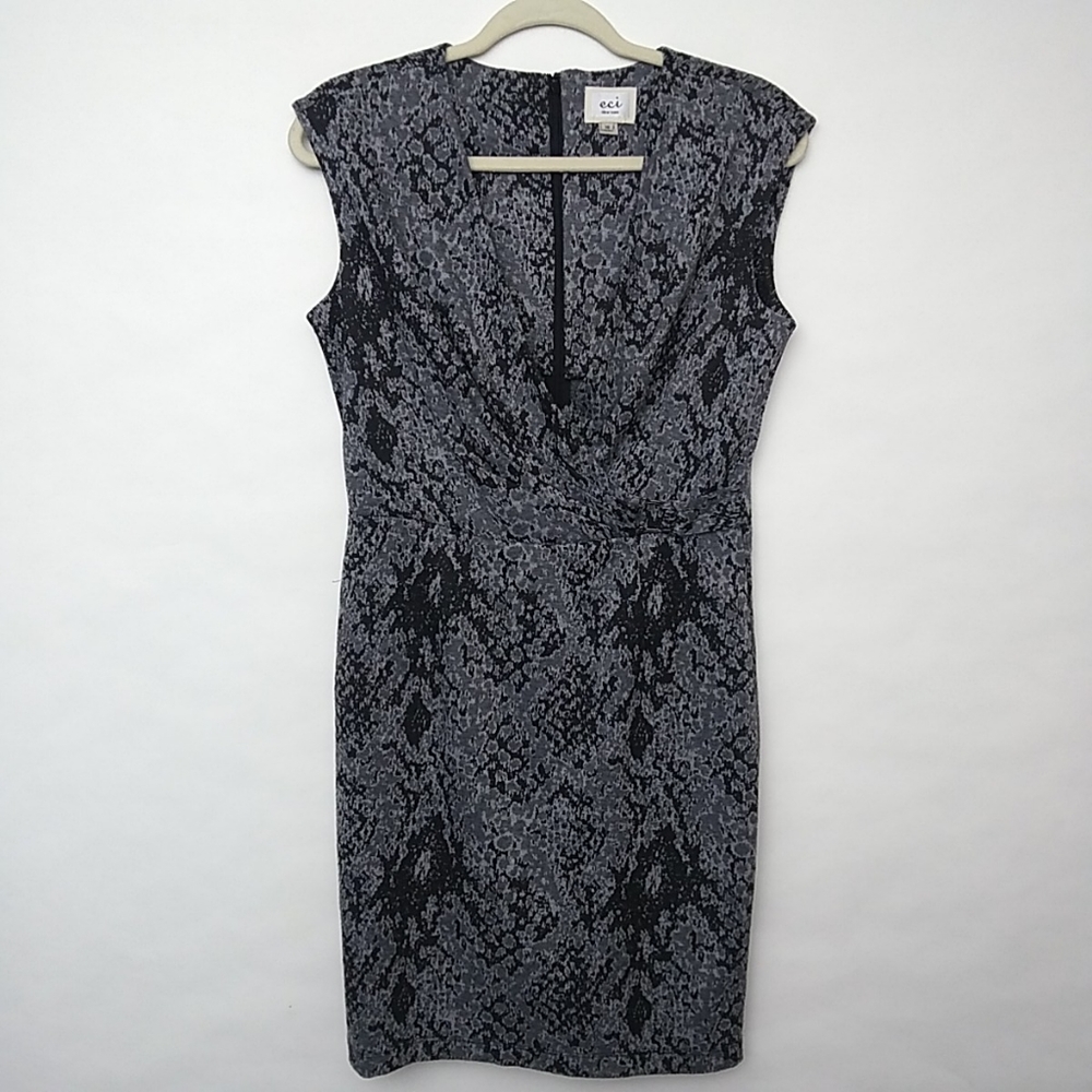Eci New York Snakeskin print Wrap dress